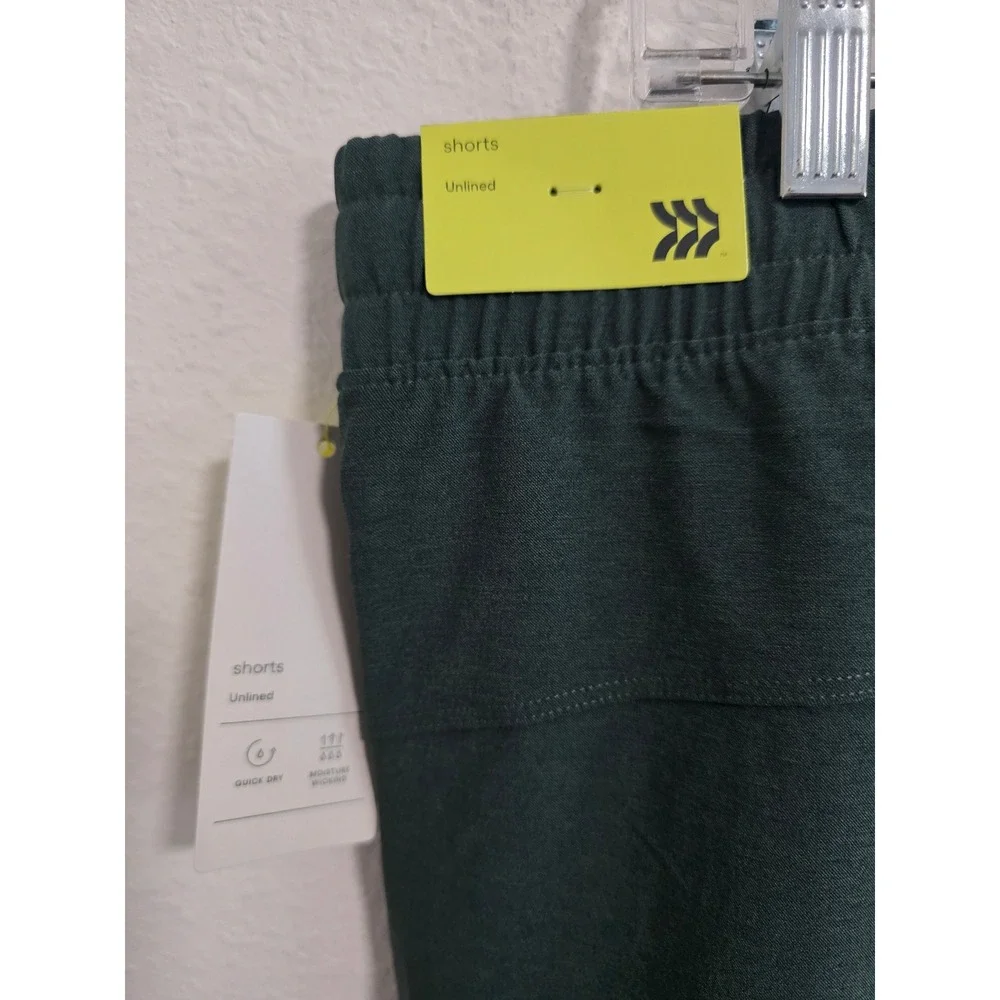 All In Motion Mens Everyday Woven Shorts Dark Teal Green XL 8 Inch Inseam NWT